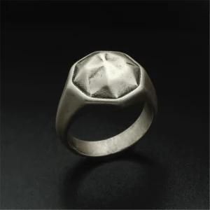 Fashion Custom Geometric Patterns Stainless Steel Jewelry Finger Ring for Men
