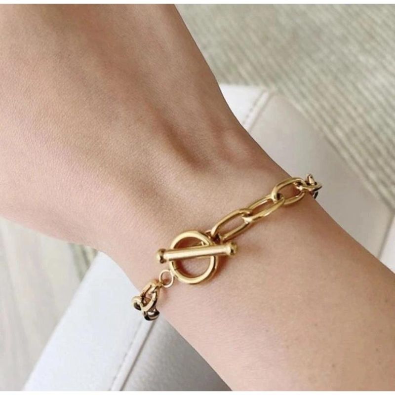 Stainless Steel Jewelry Ancher Chain Bracelet 14K/18K Gold Plated