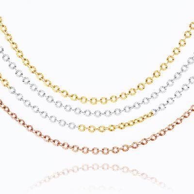 Charming 18K Gold Plated Cable Chain Flower Embossed Stressed Jewelry for Complete Necklace Bracelet Anklet
