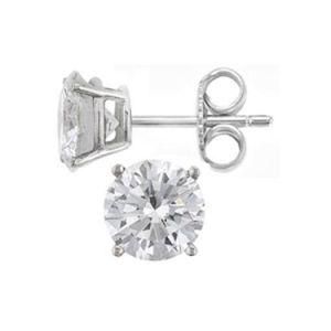 Fashion 4 Prongs 925 Sterling Silver Stud Diamond Earring