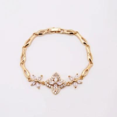 Free Sample New Fashion Style Gold Plated Zircon Stone Women Bracelet Designs