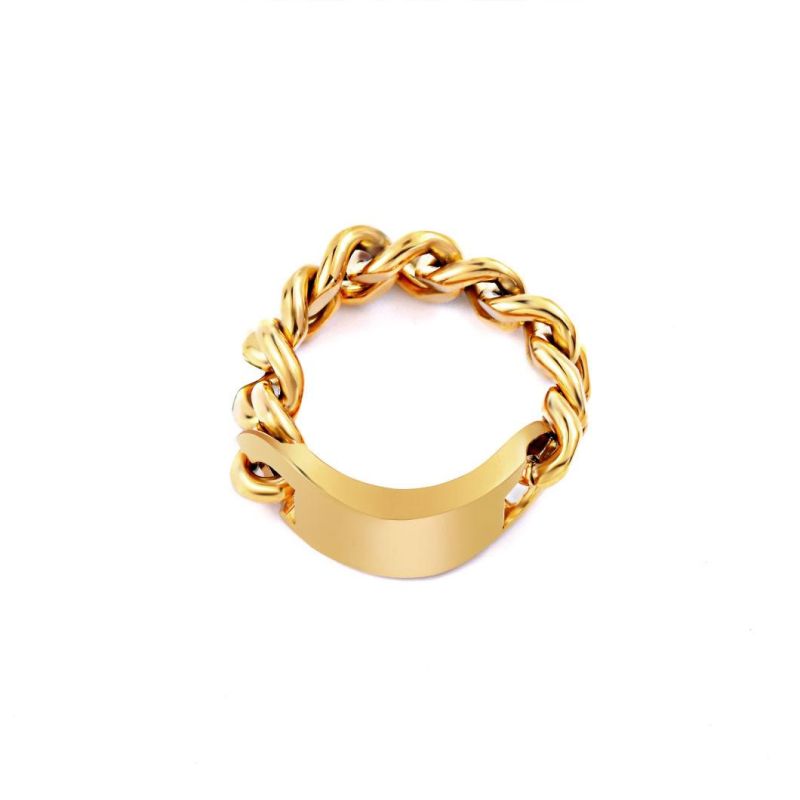 Fashion Stainless Steel Rings Gold Plated Ring for Hip Hop Men Lady