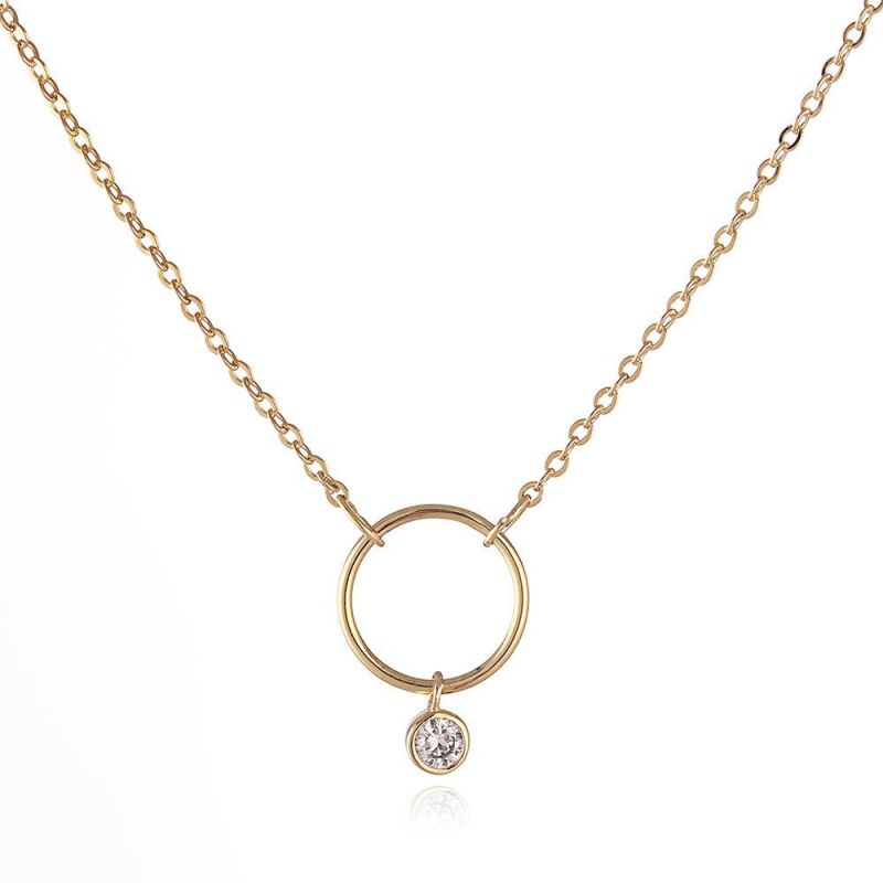 Fashion 14K Electroplated Genuine Gold Color Necklace Stainless Steel Necklace