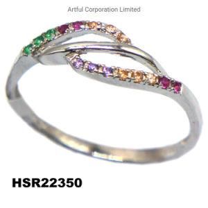 Multi-Color 925 Silver Ring with High Quality CZ