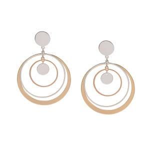 Fashion Women Costume Imitation Jewelry Gold Silver Metal Stud Earrings