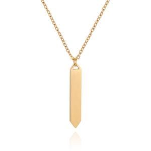 Custom Personalized Blank Metal Bar Charm Drop Pendant Necklace