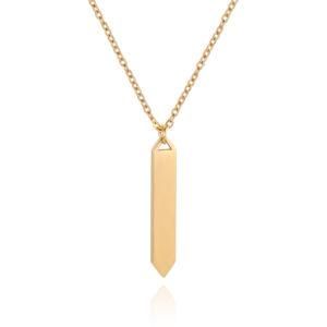 Custom Personalized Blank Metal Bar Charm Drop Pendant Necklace