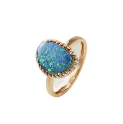 New Arrival Jewelry Rhodium Plated 925 Silver Lab Opal Engagement Ring with Gems