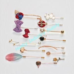 Gold Plug Lapel Stick Hat Prom Corsage Wedding Pin Brooch