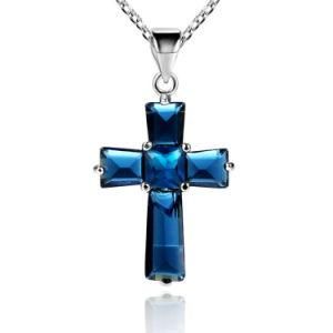 Fashion Necklace Accessories London Blue Cross Pendant