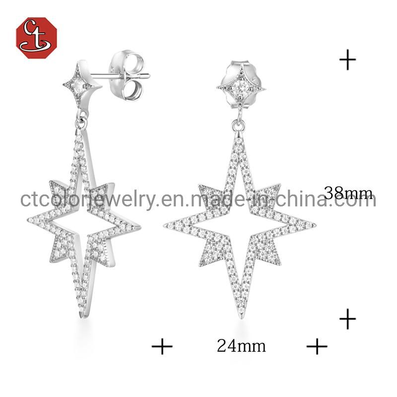Heavy Metal Design Earrings Hip Hop Big Silver or Brass Earring for Ladies Jewerly