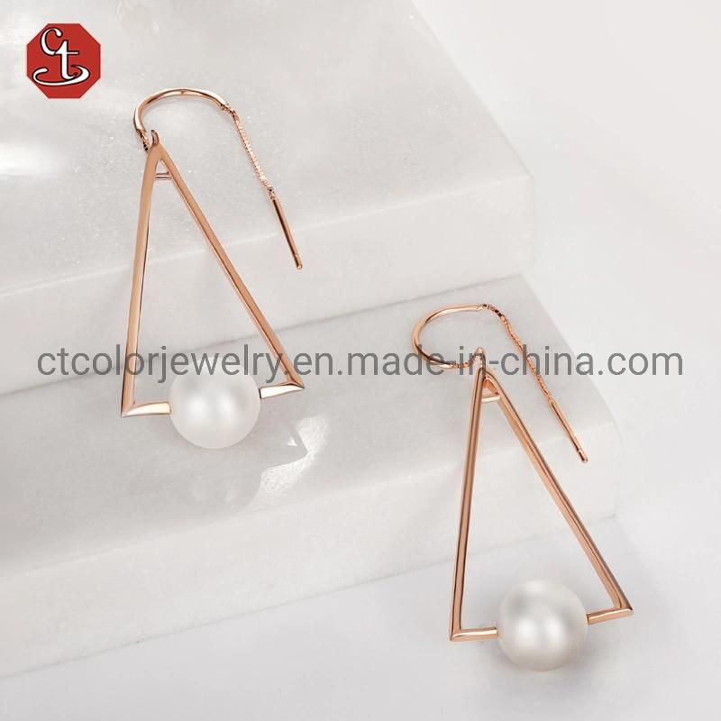 Fashion 925 silver Earring Hot sale trangle temperament Earrings for gift