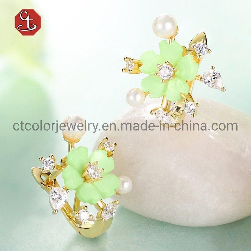 2021 jewelry trend wholesale fashion earrings Natural pearl flower earrings