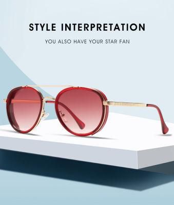 Round Retro Style Designer UV400 Metal Sunglasses