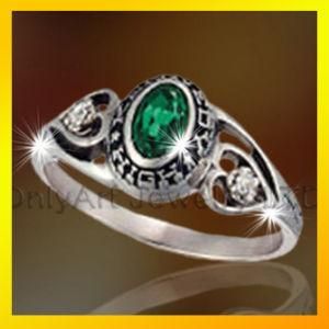 Fashion Custom Class Silver Ring with Rhodium Plated (OACR0040)
