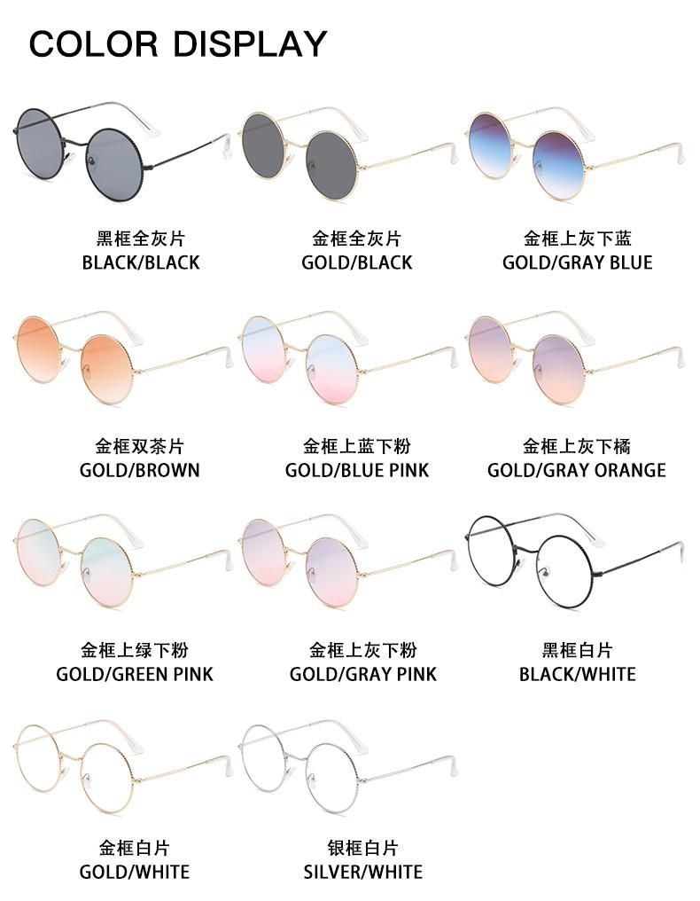 Sunglasses for New Retro Round Frame Sunglasses Metal Thin Frame Lace Literary Sunglasses