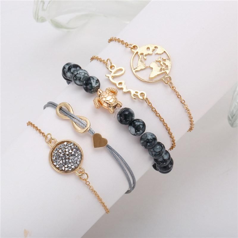 Fashion Jewelry Gifts Turtle Rope Chain Charm Bracelets Sets