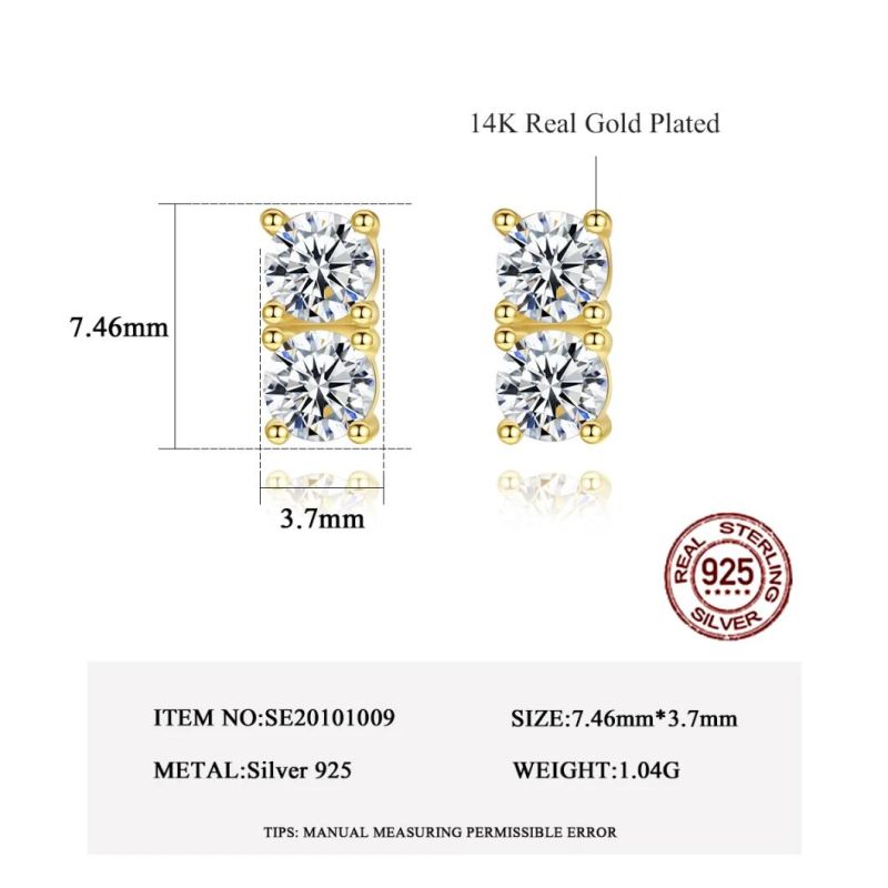 Silver Earrings Shining Star Charm Earring with 5A Zircon