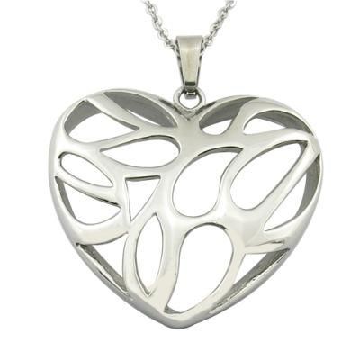 Silver Heart Women Hollow out Pendant