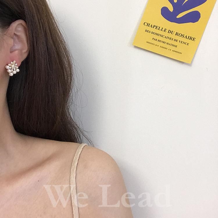 Fashion Square Geometric Pearl Earrings Jewelry