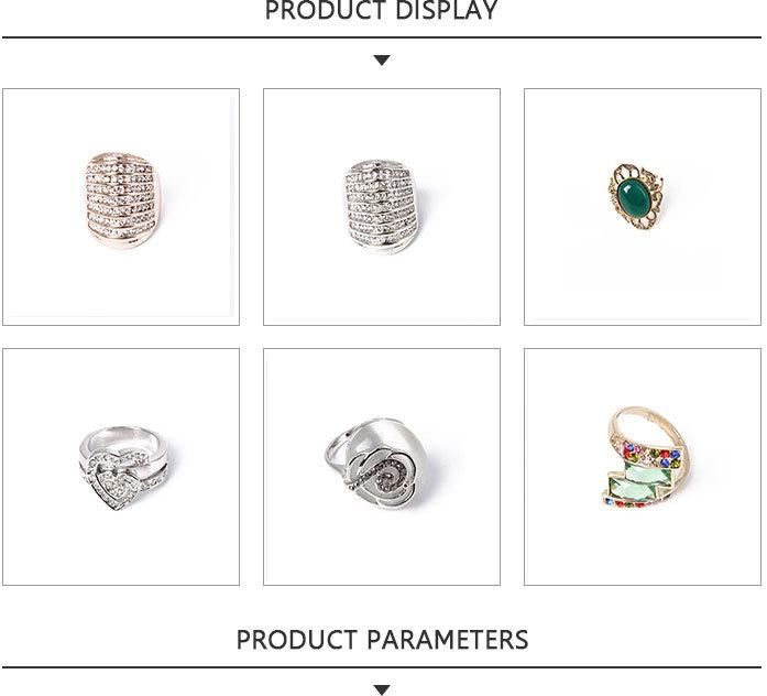 New Model Fashion Jewelry Silver Heart Ring with Rhinestone