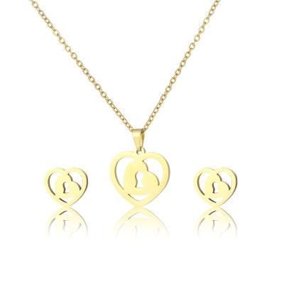 Manufacturer Customized Fashion Jewelry High Quality Matte 18K Gold Plated Stainless Steel Fashion Jewelry Set