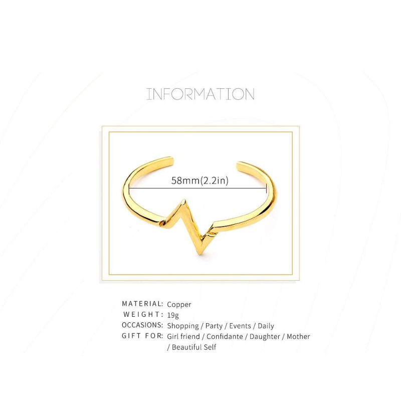 Polishing Effect Geometry Design Brass Bracelet for Event