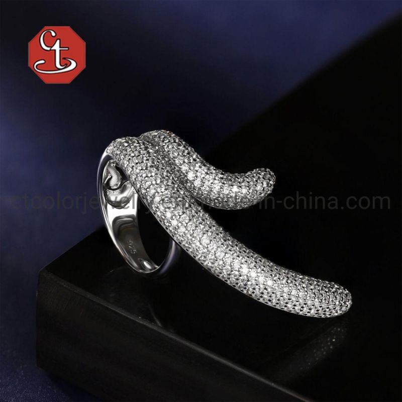 Irregular 925 Sterling Silver Ring with AAA+CZ