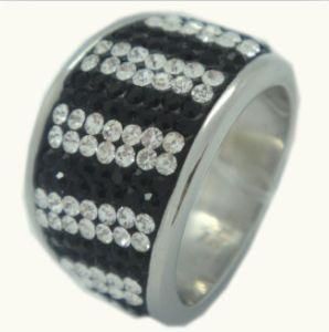 Stainless Steel Crystal Finger Ring (RZ8088)