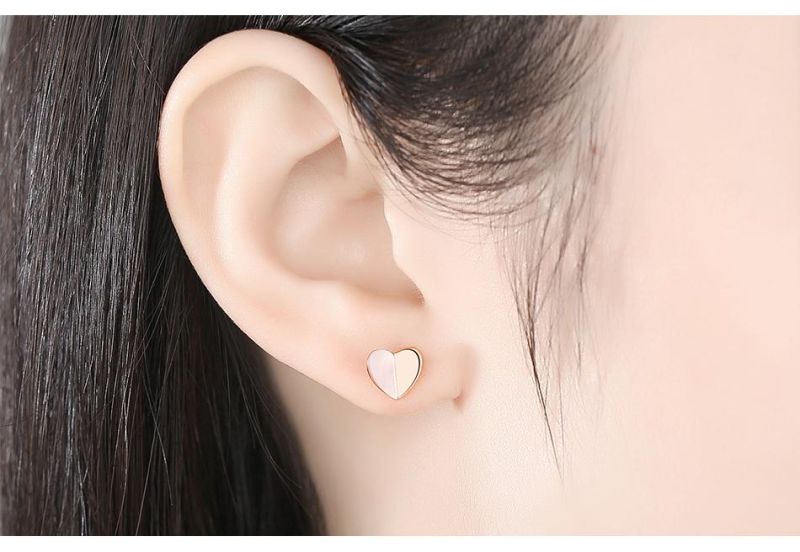 New Design Fashion Jewelry Mini Heart 925 Sterling Silver Earrings