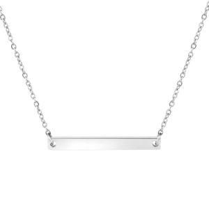 Personalized Jewelry Custom Logo Engraved Blank Bar Necklace