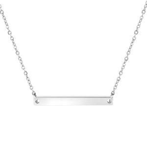 Personalized Jewelry Custom Logo Engraved Blank Bar Necklace