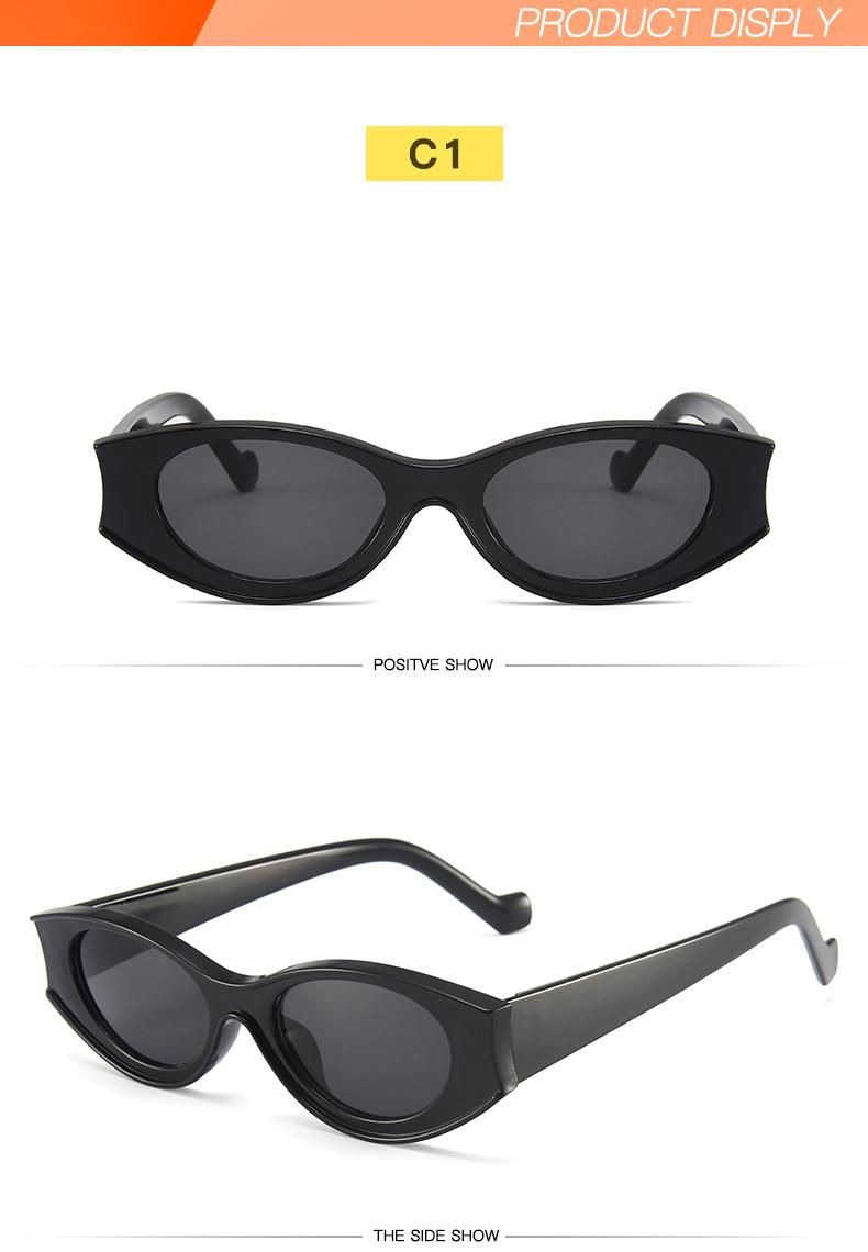 Modern Contrasting Sunglasses Female Personality Concave Frame Oval Sunglasses