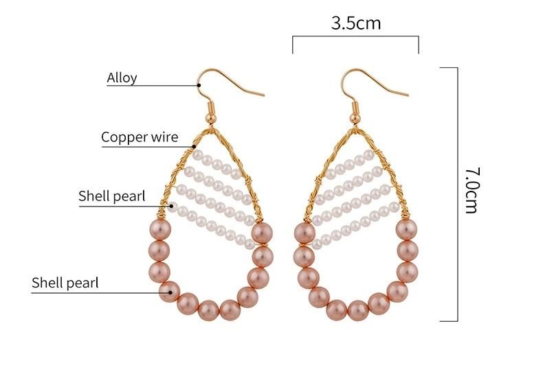 Alloy Oval Fashion Jewelry Antique Pearl Earrings for Women