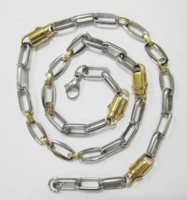 Wholesale Stainless Steel Chain, Stainless Steel Necklace with Gold Plating