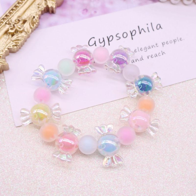 Fashion Jewelry Children′s Bracelet Cute Candy Frosted Beads String Bracelet