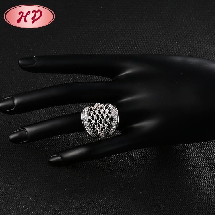 Women Silver Stainless Steel Rhodium Plated Engagement Finger Wedding Rings Fashion Jewelry Design