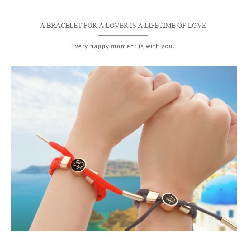 Hot on Amazon Custom Logo Zinc Alloy Braided Rope Bracelets