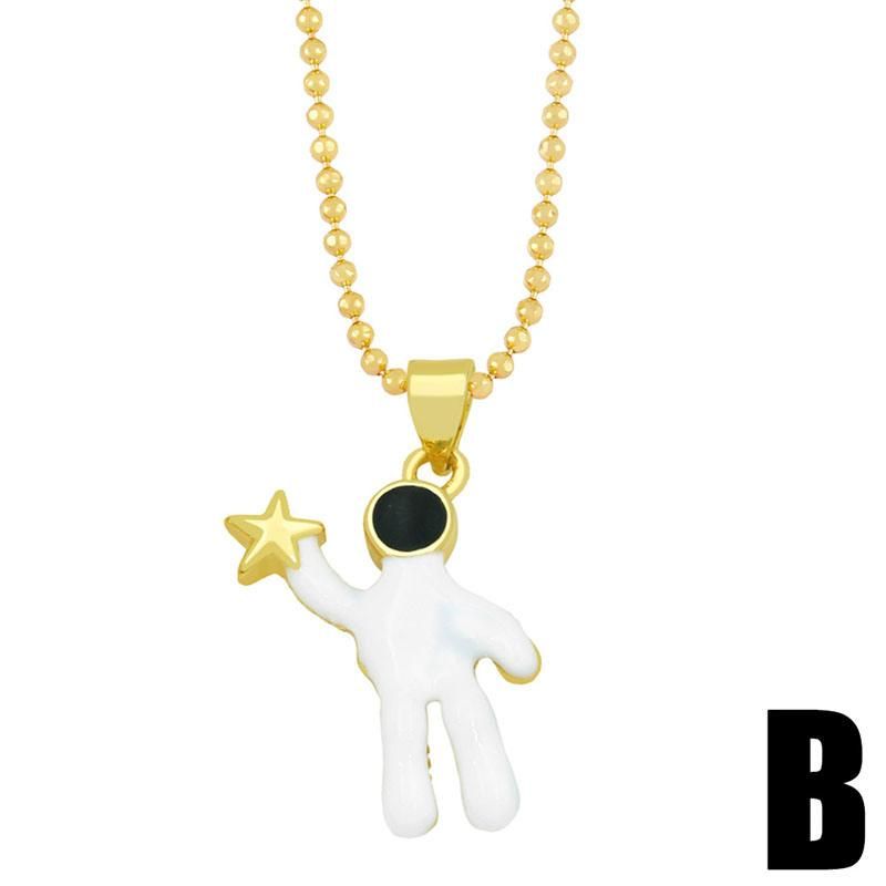 Cross-Border Hot-Selling Accessories Fashion Moon Astronaut Necklace