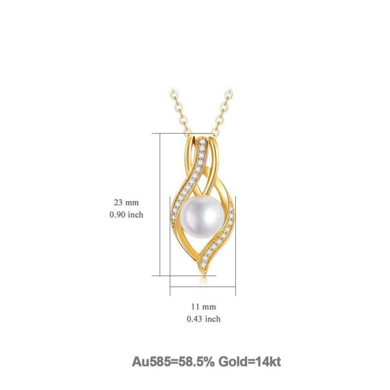 Factory Price Heart Geometry High Quality Pearl Zircon Pendant Necklace