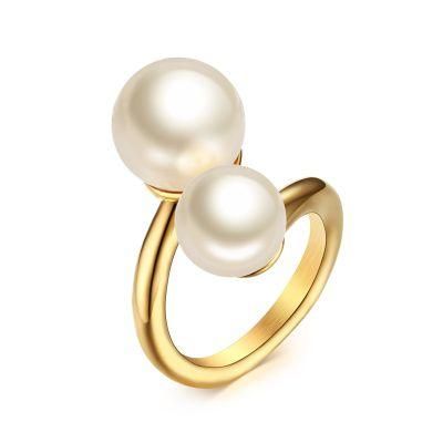 High Quality Pearl Jewelry Accessories Gold Ring with Adjustable Size