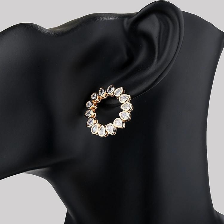 Fashion Jewelry Wholesale Earrings Design New Arrival 18K Gold Plated Small Zirconia Earring Stud