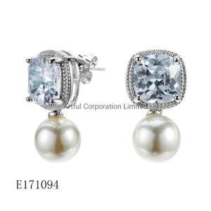 Fashion Jewellery/ 925 Sterling Silver/ Stud Earrings/ Jewelry with Pearl