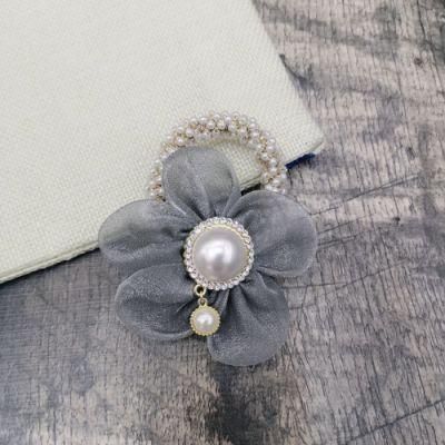 2021 Summer New Style Korean Accessory Mesh Flower Pearl Hair Bands