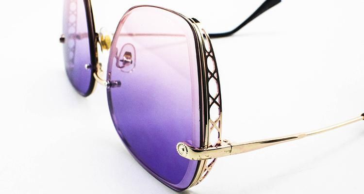 Hot Sale Custom Logo Popular Stock Frameless Women Sunglasses