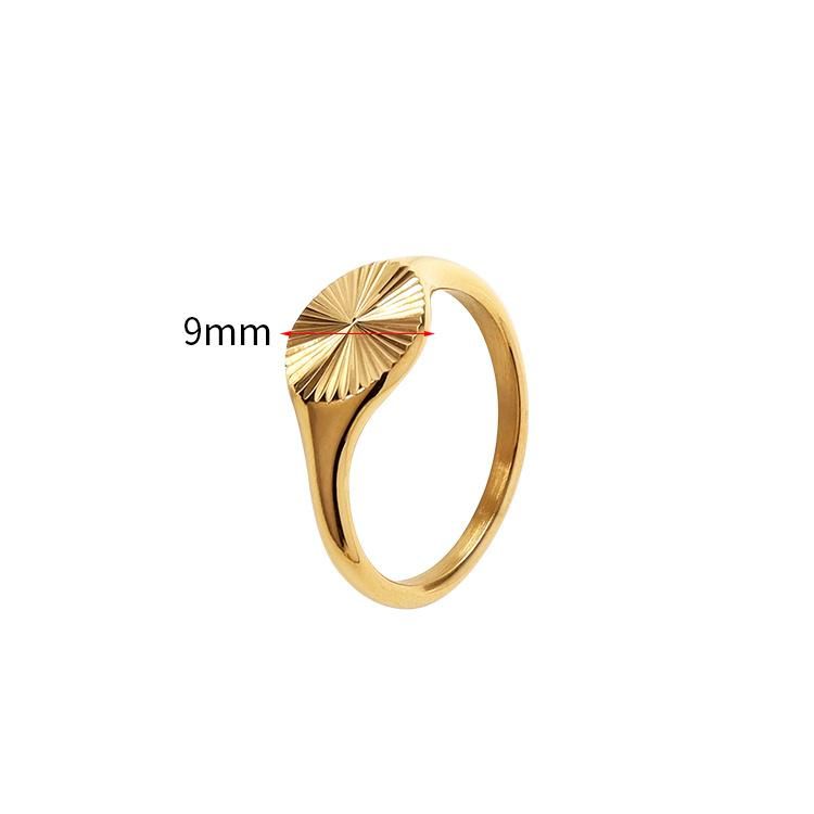 Custom Engraved Text Oval Rings Women Stainless Steel 18K Gold Plated Gold Couple Rings Jewelry