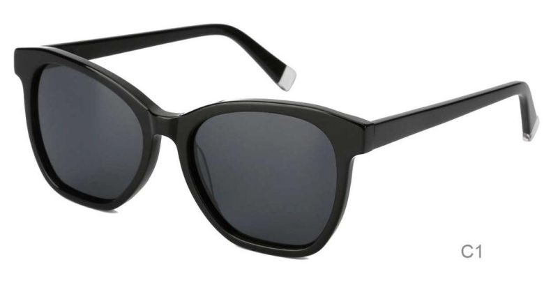 Women Polarized Stock Square Shape Acetate Custom Style Logo Sun Glasses Shades Sunglasses Men