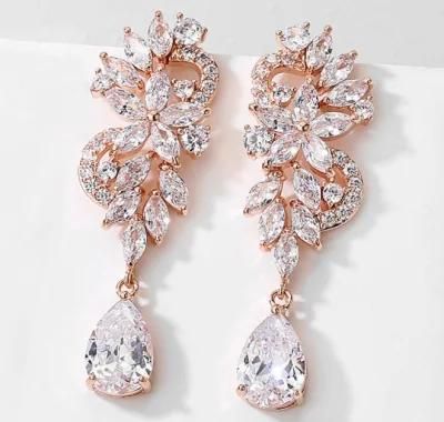 Wedding Jewelry, Bridal Jewelry, Wedding Earring, Bridal Earring, Bridesmaid Jewelry, Rose Gold Earring