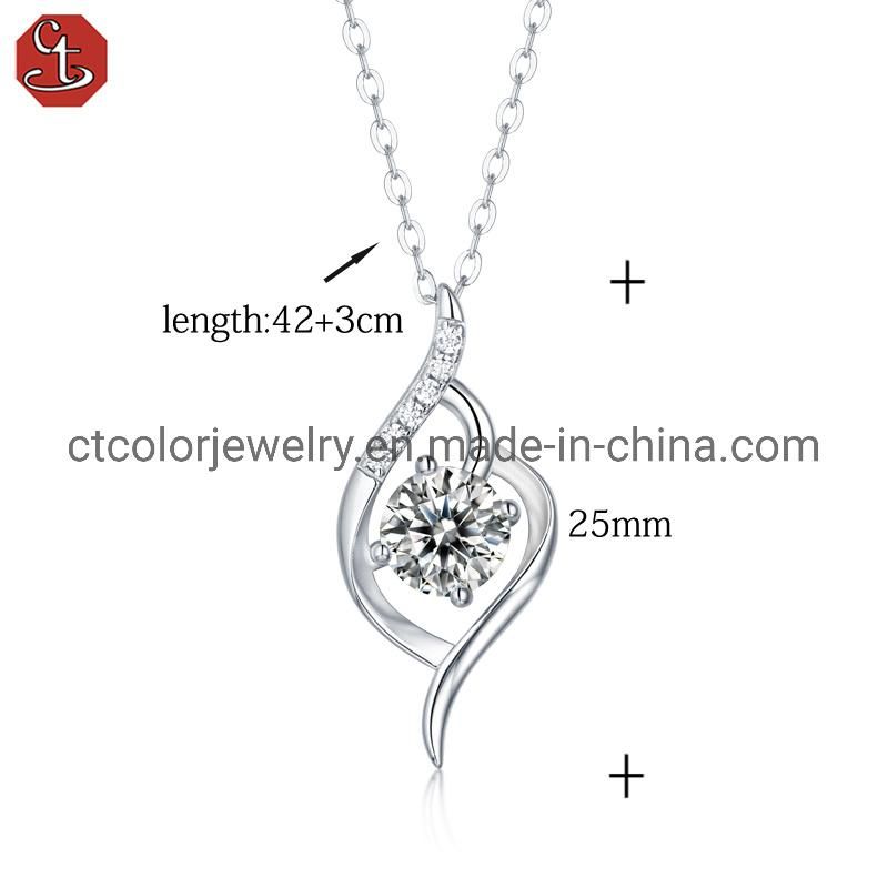 Love at First Sight Series Girls Birthday Gift Fashion Necklace One Carat Moissanite Fashion Pendant