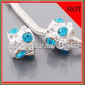 Fashion Silver Plated Blue Reflection Beads (PBD2914)